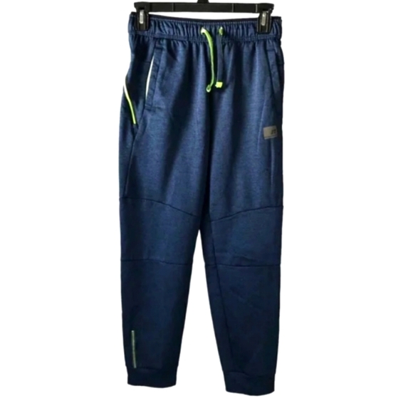 Russell Athletic Navy Blue and Lime Green Unisex/Men's Track Pants Sz XL (14-16) - Picture 1 of 7
